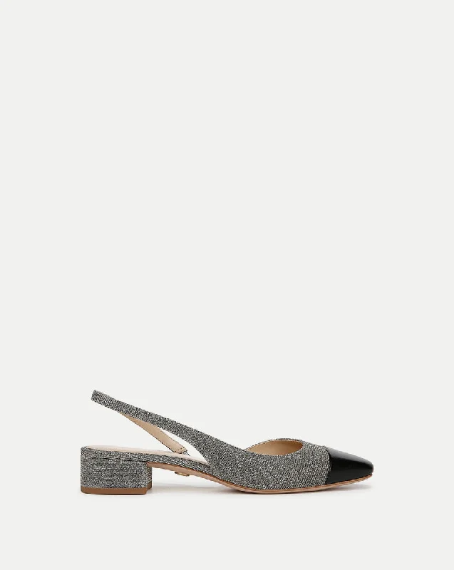 Minimalist Casual Shoes Cecile Lurex Cap-Toe Slingback