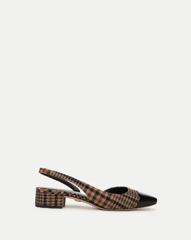 Fashion Forward Cecile Plaid Cap-Toe Slingback