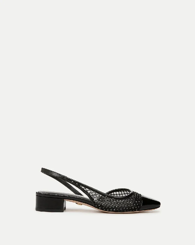 Stylish Savings Cecile Rhinestone Mesh Cap-Toe Slingback