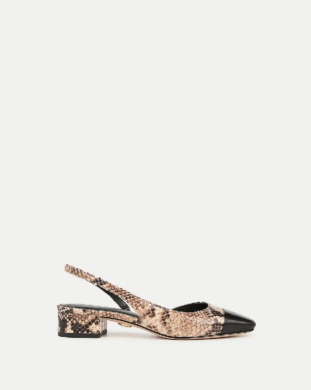 Season Sale Cecile Snakeskin-Embossed Slingback