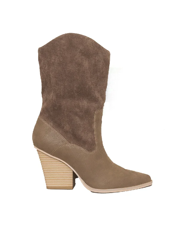 Chic Trends Unveiled Marseille Western Boot in Dark Taupe