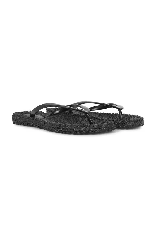 Stylish Shoe Discounts Metallic Flip Flop Black