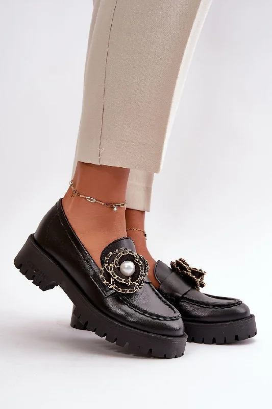 Flash Discount Step In Style Flower Embellished Leather Moccasin Loafers