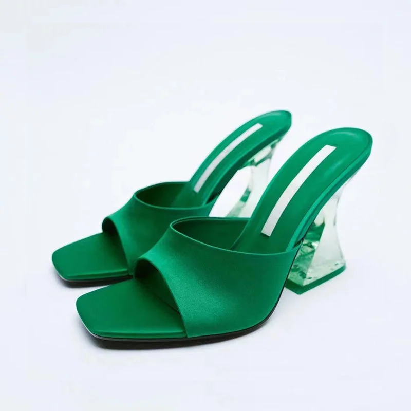 Hot Styles Hot Girl Acrylic Heel Parisa Open Toe High Heel Sandals