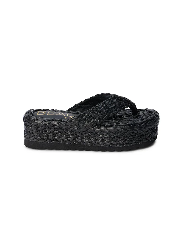 Flash Sale, Don't Miss Sailor Raffia Sandal in Black