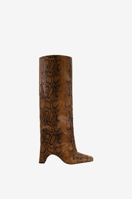 Latest Fashion Snake Print Bridge Boot