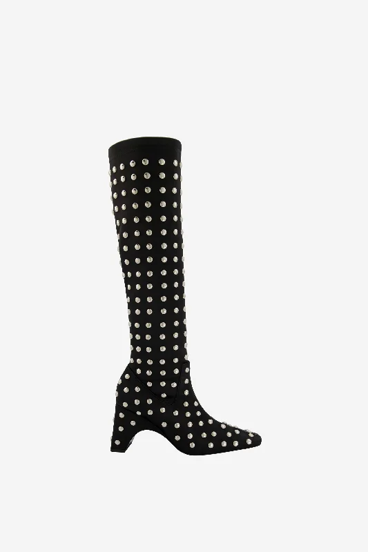 Everyday Fashion Shoes Studded Bridge Stretch Boots