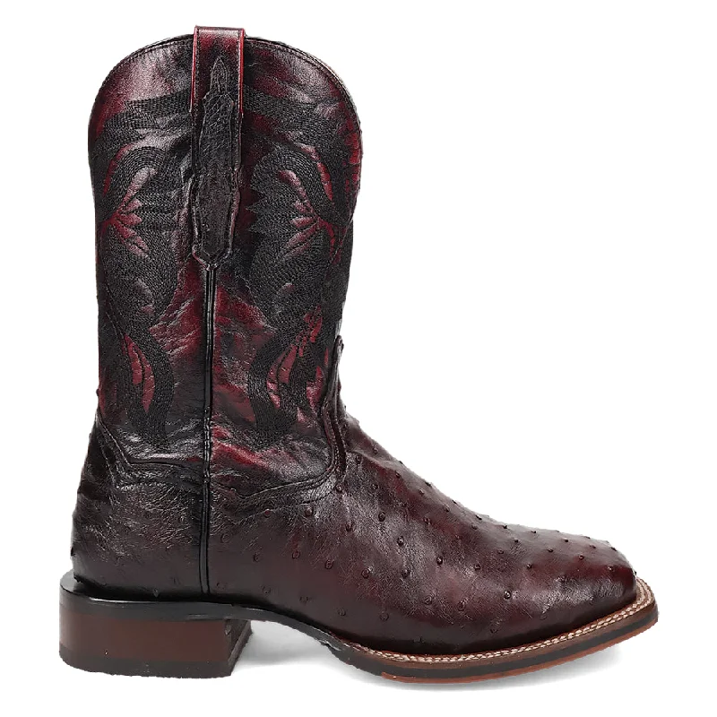 Style Upgrade Alamosa Ostrich Embroidered Square Toe Cowboy Boots