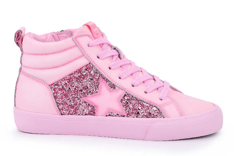 Limited Time Deal Alexis High Top Sneakers In Hot Pink