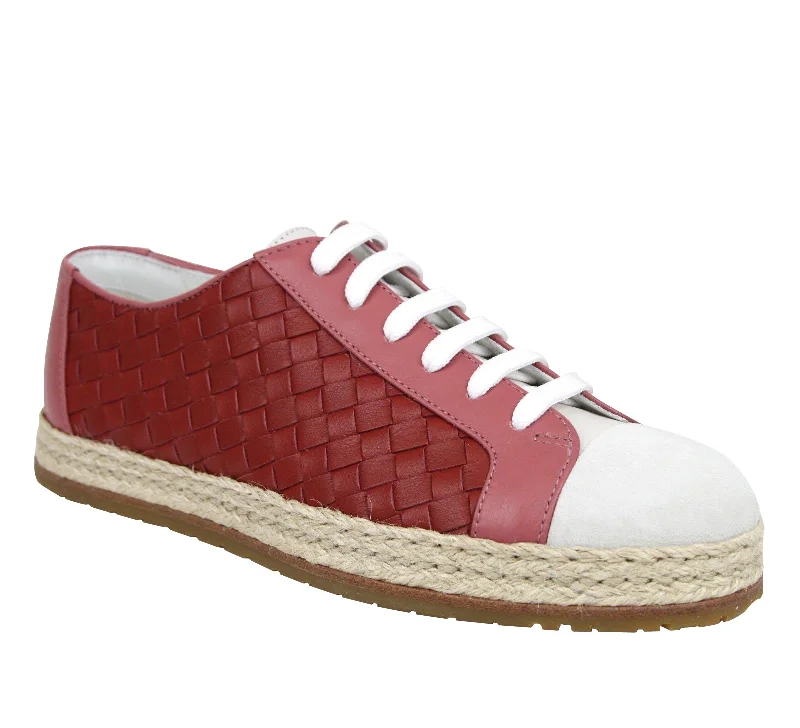 Unleash Your Style Bottega Veneta Women's Leather Woven Lace Ups Sneakers