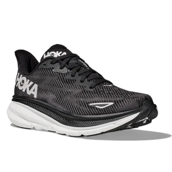 The Good Stuff HOKA Women's Clifton 9 Wide Black / White