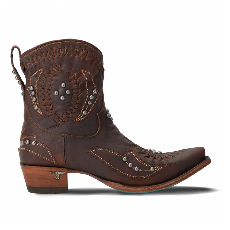 Bold Fashion Cossette Studded Embroidered Snip Toe Zippered Cowboy Booties