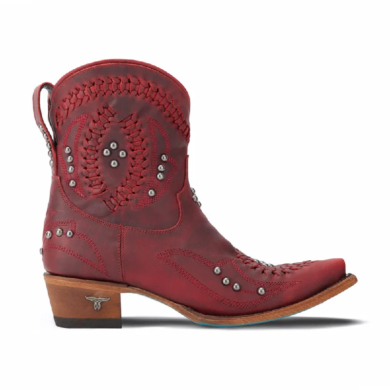 Seasonal Style Discounts Cossette Studded Embroidered Snip Toe Zippered Cowboy Booties