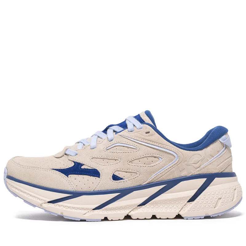 Walking Comfort Shoes Hoka Clifton L Suede - Oat Milk/Bellwether Blue