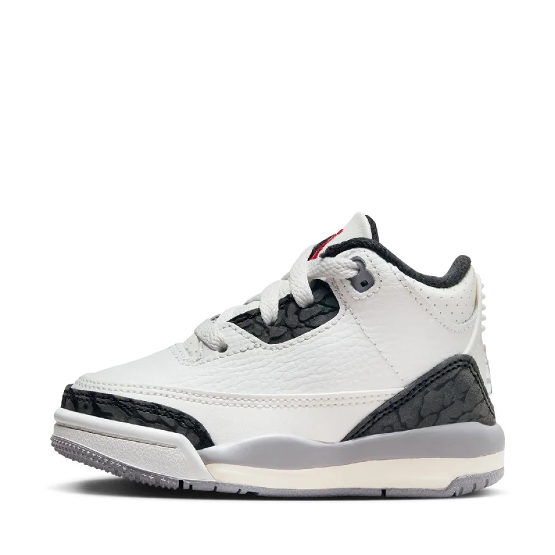 Fall Sale, Prices Drop Jordan 3 Retro 'Cement Grey' (TD) - Summit White/Fire Red