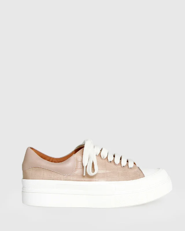 Style Without Limits Just A Dream Croc Leather Sneaker - Blush