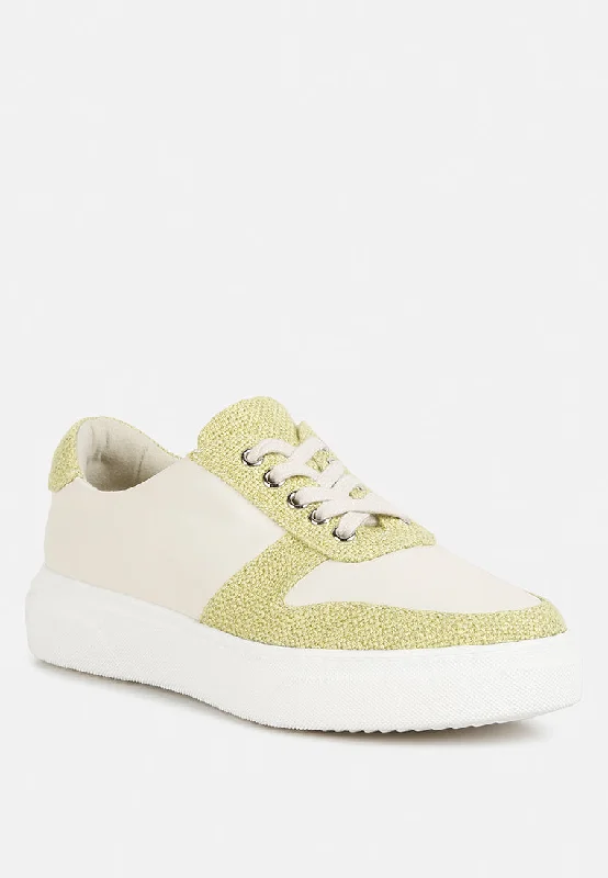 Discount Price KJAER Dual Tone Leather Sneakers in Green