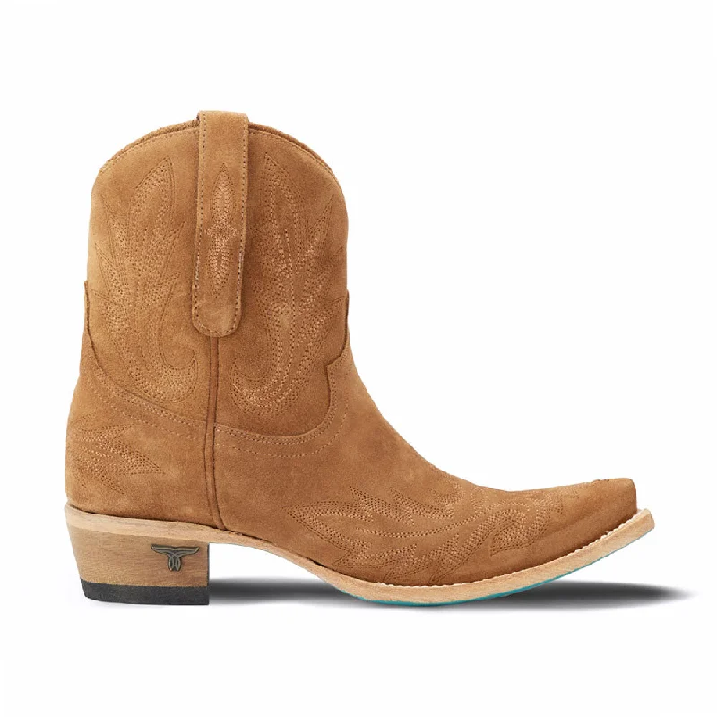 Seize Bargains Lexington Suede Embroidered Snip Toe Cowboy Booties