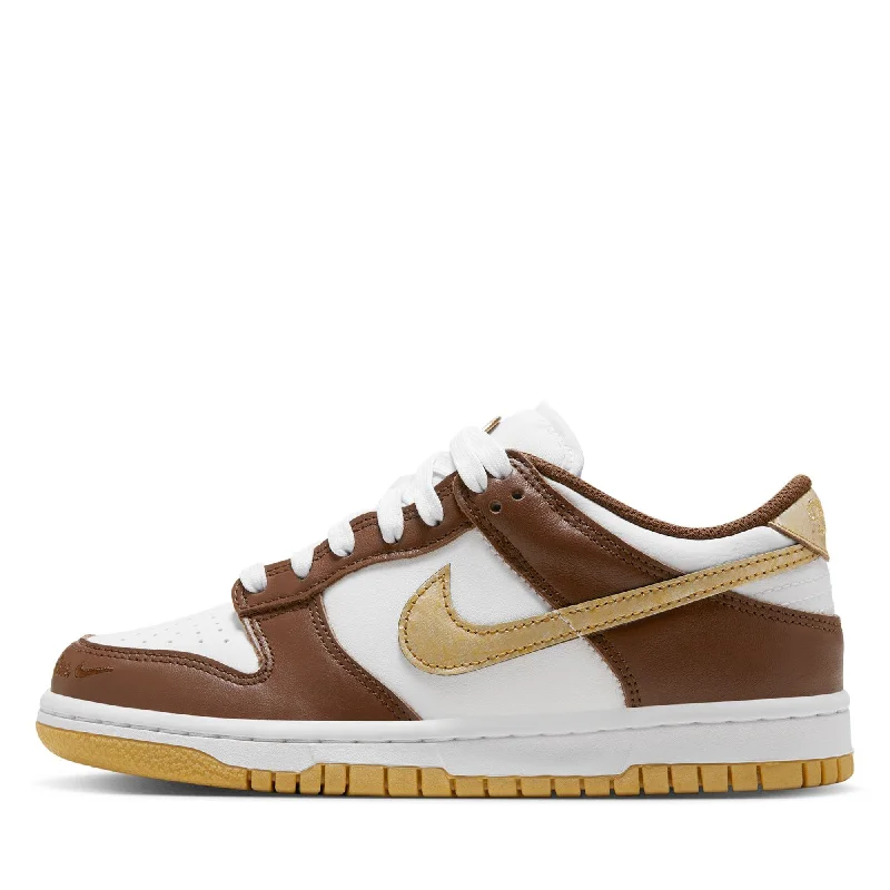 Women's Business Casual Shoes Nike Dunk Low (GS) - White/Metallic Gold