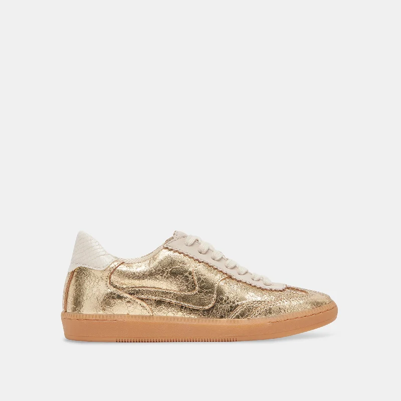 NOTICE WIDE SNEAKERS GOLD DISTRESSED LEATHER