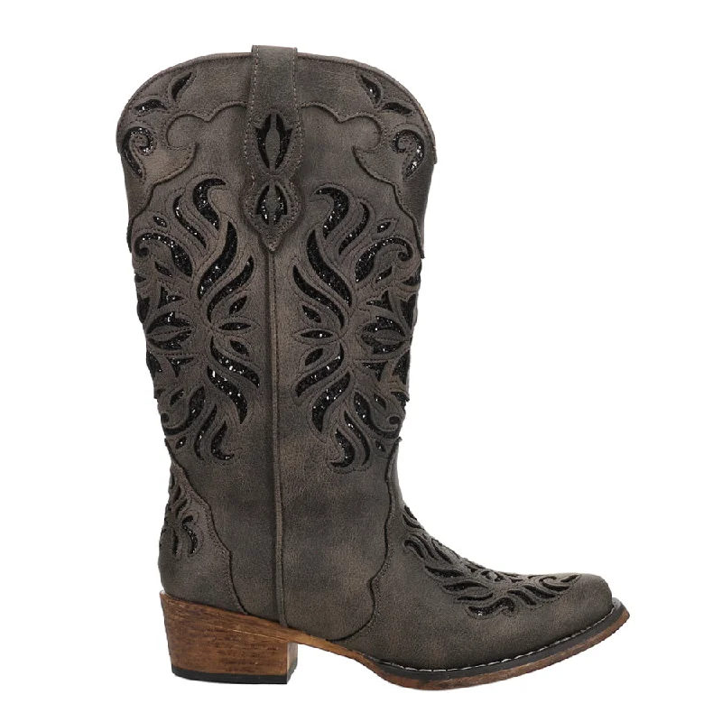 Fashion Frontiers Riley Glitz Snip Toe Cowboy Boots