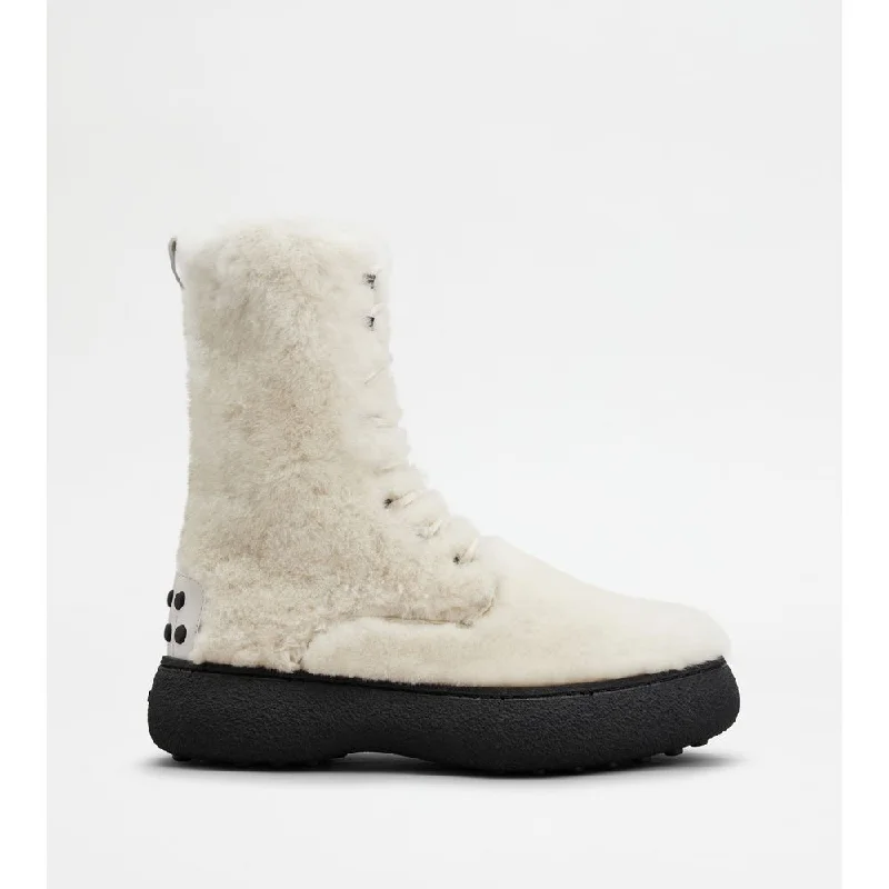 Style Upgrade Tod's W. G. Lace-up Ankle Boots in Sheepskin