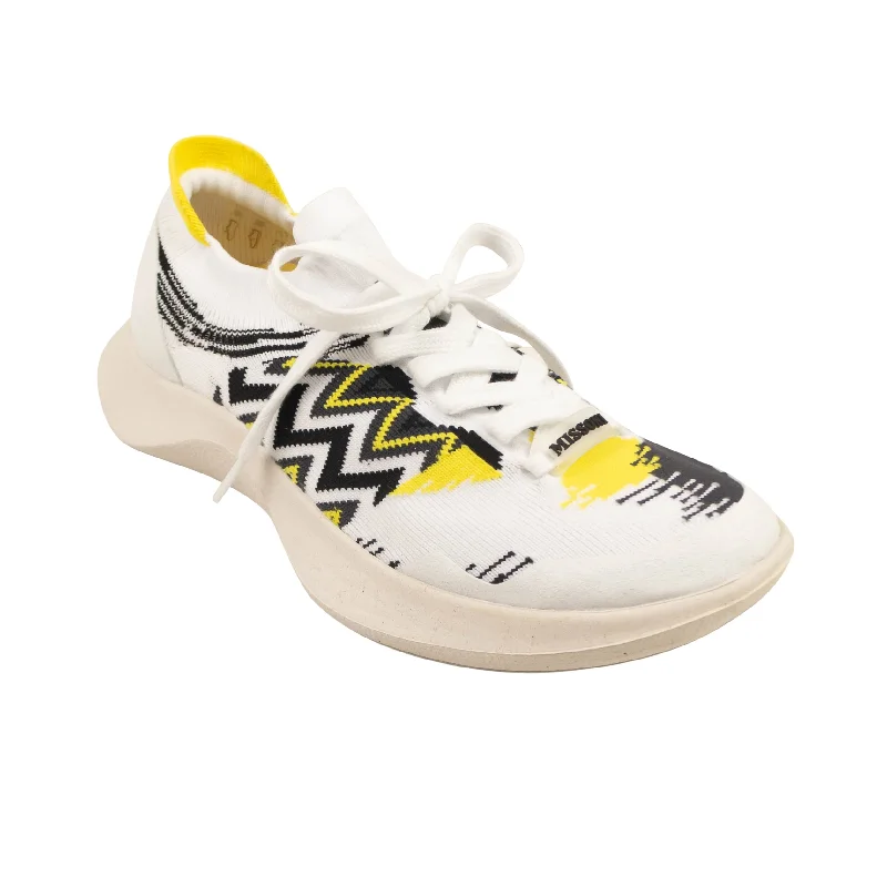 Flash Sale Online White And Black ACBC Fly Knit Chevron Low Top Sneakers