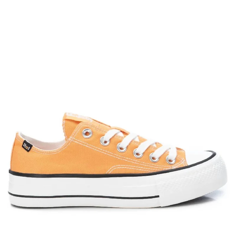 Women's Canvas Sneakers In Orange