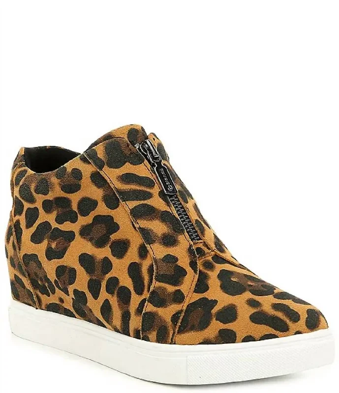 Sale Clearance Women's Glenda Wedge Sneaker In Leopard