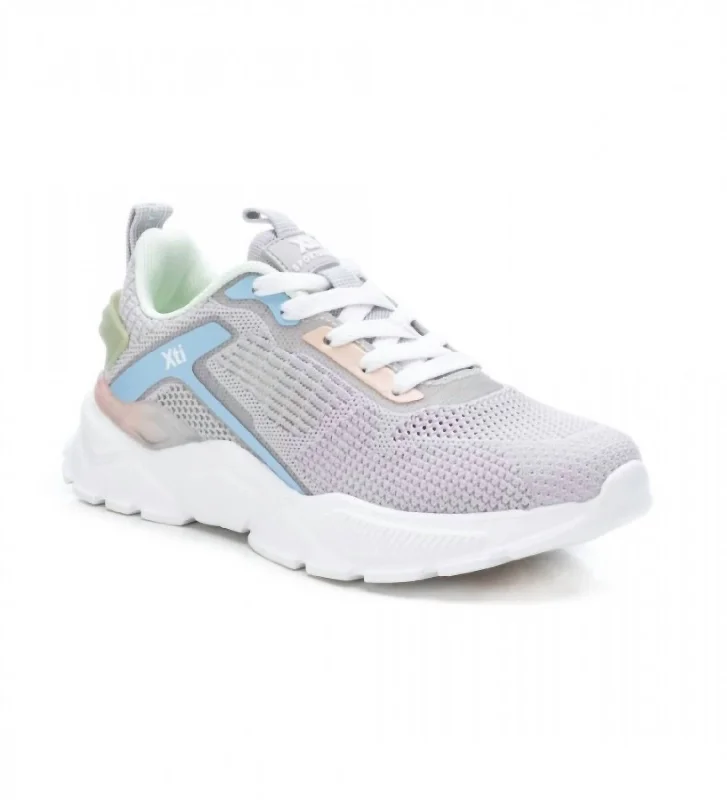 Women's Lace-Up Sneakers In Grey