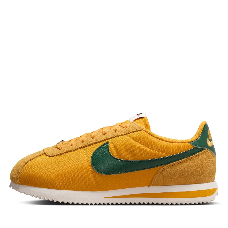 Comfortable Work Shoes Women's Nike Cortez Textile - Yellow Ochre/Gorge Green