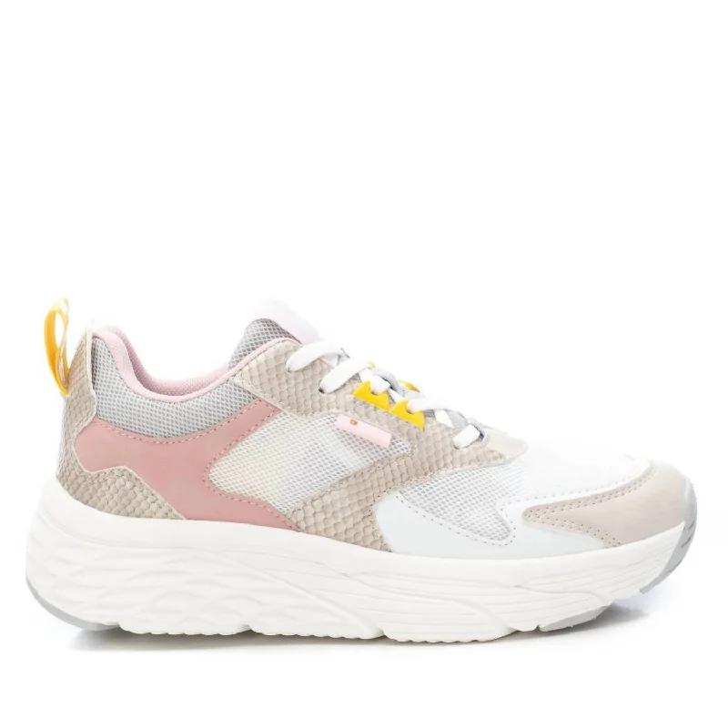 Flash Sale Women's Sneakers In White With Multicolor Accent