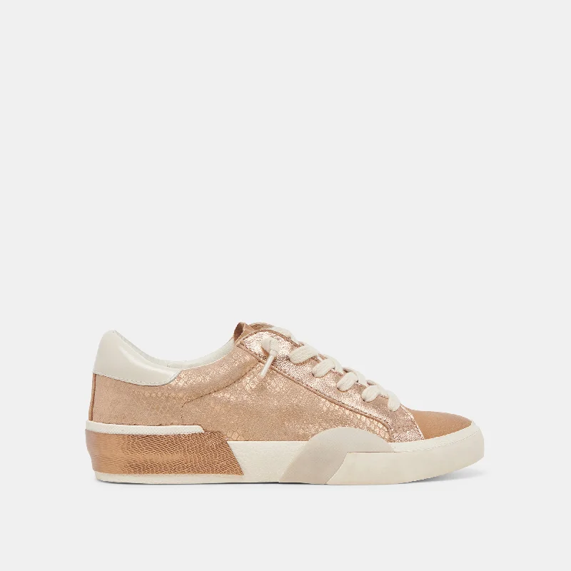 Discover Promotions ZINA SNEAKERS BRONZE EMBOSSED LEATHER