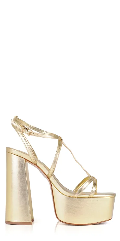 Fashionable Everyday Shoes Adriana Platform Sandals In Gold