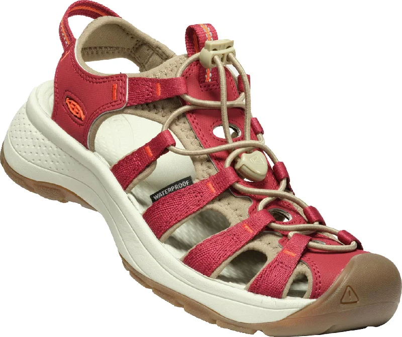 Chic And Trendy Astoria West Fisherwoman Leather Sandal In Merlot / Scarlet Ibis