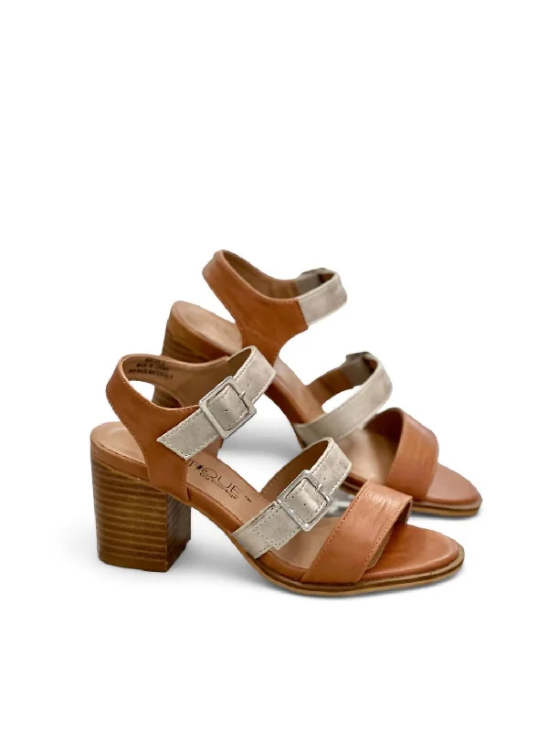 Chic Style, Always In Vogue Banter Block Heel Sandal In Cognac