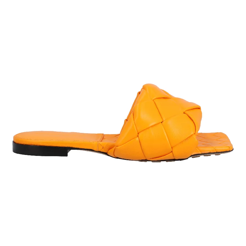 Modern Chic Discounts Bottega Veneta Lido Flat Sandal orange