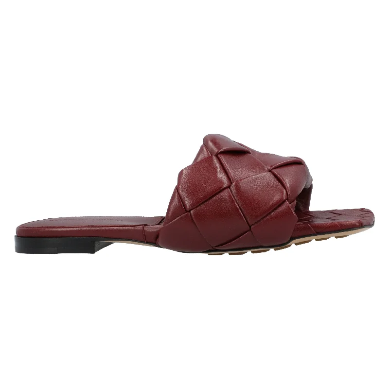 Fresh Fashion Discounts Bottega Veneta Lido Flat Sandal red