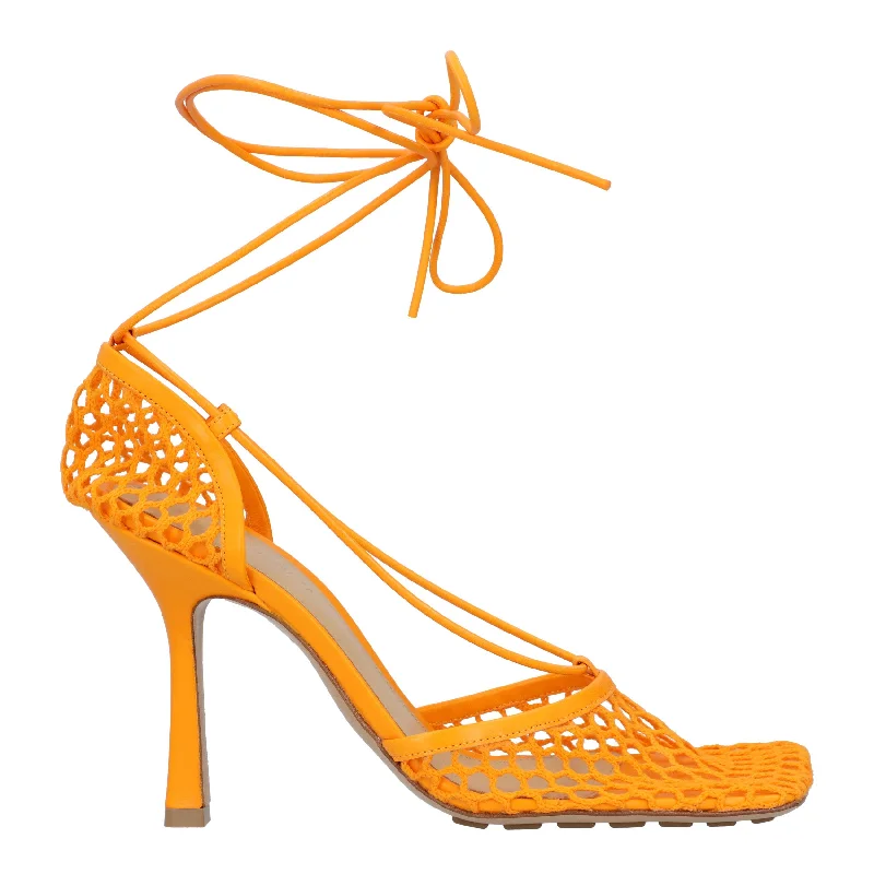 Flash Sale Now Bottega Veneta Stretch Lace-Up Sandal orange