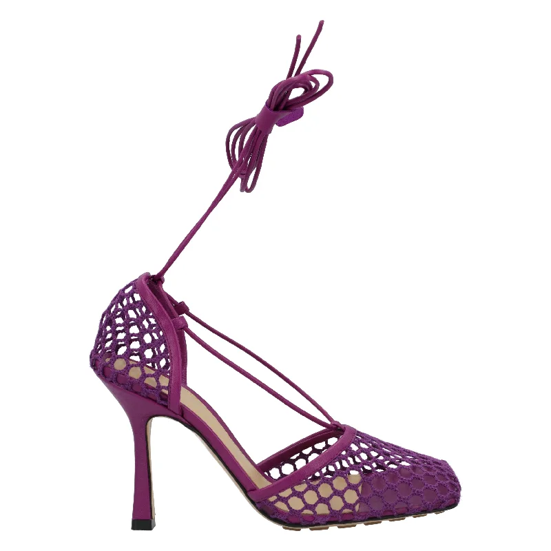 Holiday Glam Bottega Veneta Stretch Lace-Up Sandal violet