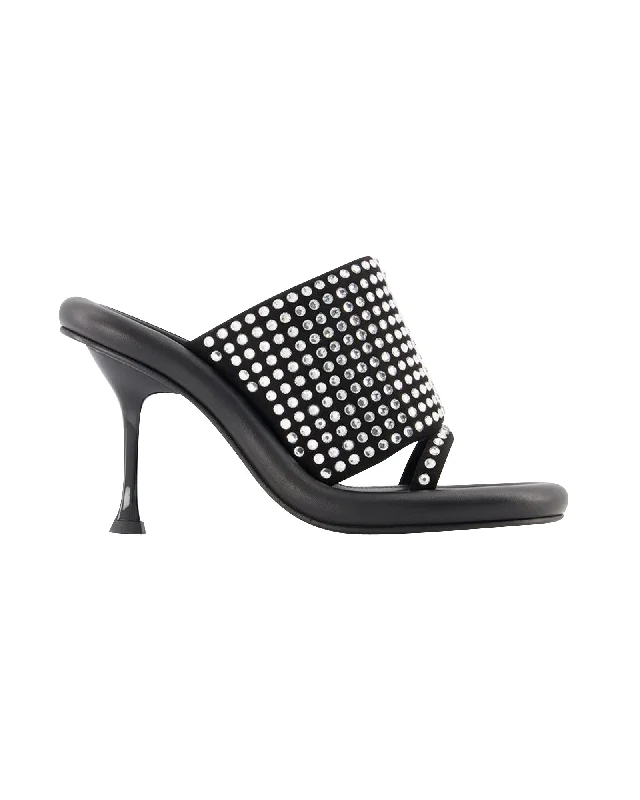 Romantic Chic Deals Bumper Crystal Mules - J.W. Anderson - Black - Leather