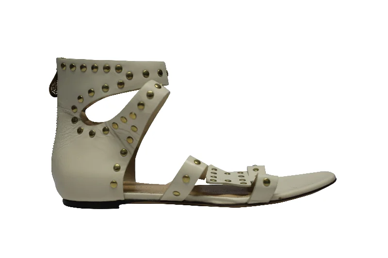 Massive Savings Charlotte Olympia Studded Star Sandals in White Calfskin Leather