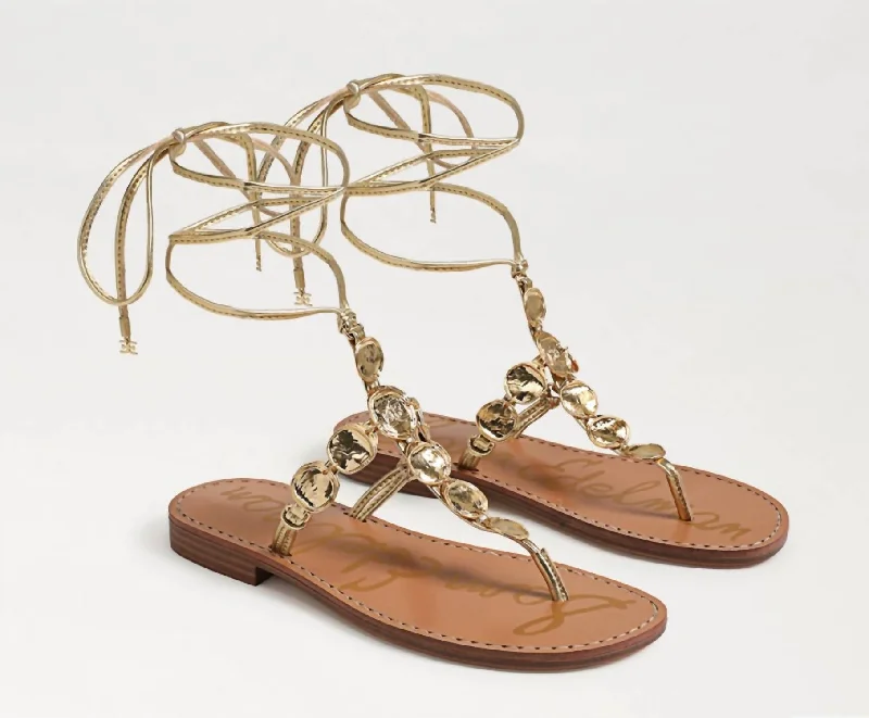 Flash Sale, Don't Miss Deirdre Wrap Sandal In Metallic Gold