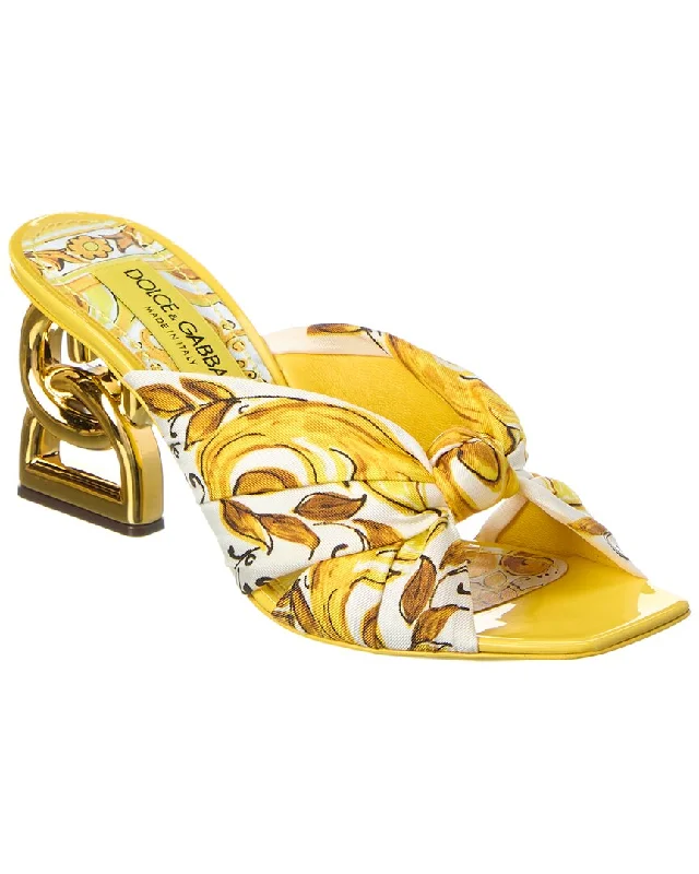 Designer Shoes Clearance Dolce & Gabbana DG Pop Printed Silk Twill Sandal