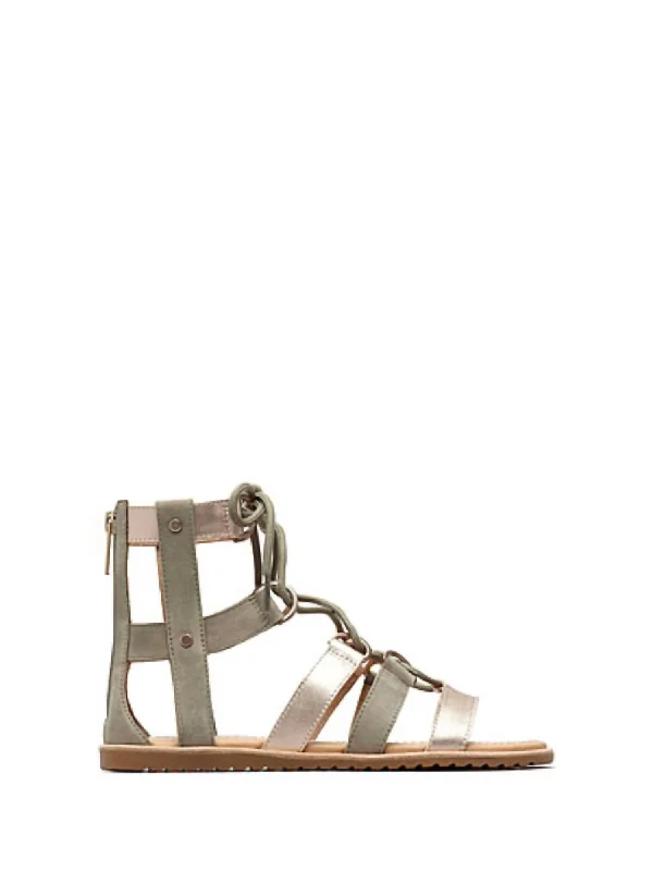 Everyday Fashion Shoes Ella Lace Up Casual Sandals In Sage