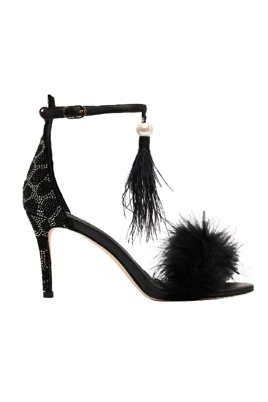 Discount Store Feathered Heel In Solid Black