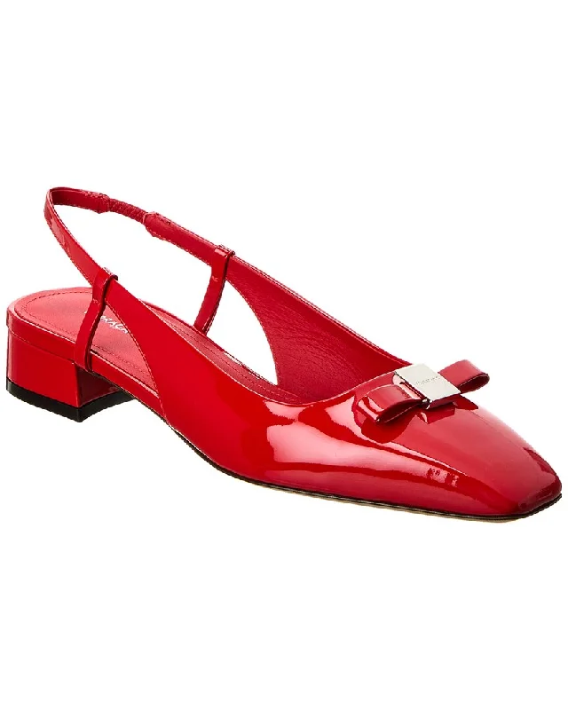 Get The Latest Trends Ferragamo Marlina Patent Slingback Flat