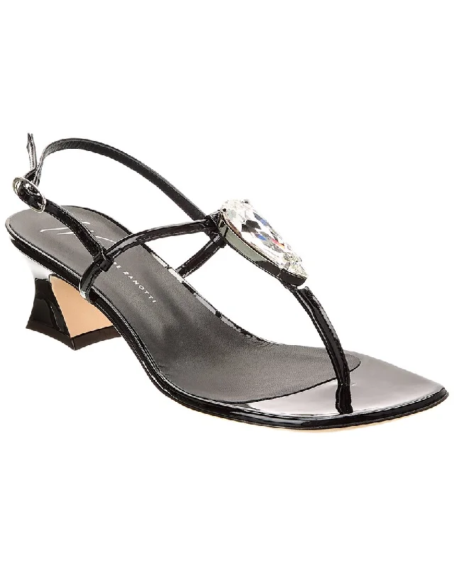 Modern Flat Shoes Offers Giuseppe Zanotti Anthonia 45 Vinyl Sandal