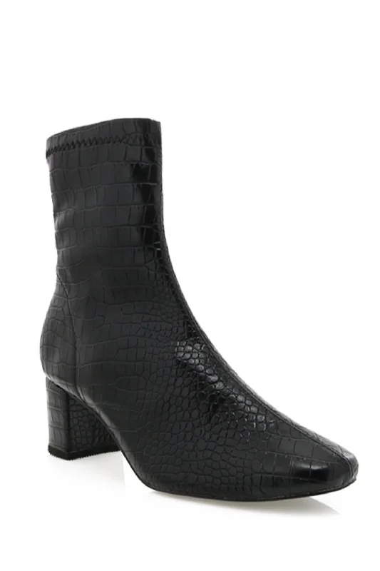 Trend Leading Collection Jonas Croc Boots In Black