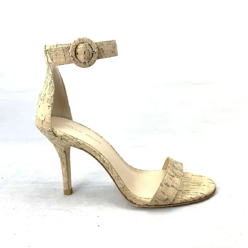 Premium Casual Footwear Kallie High Heels In White Washed Cork